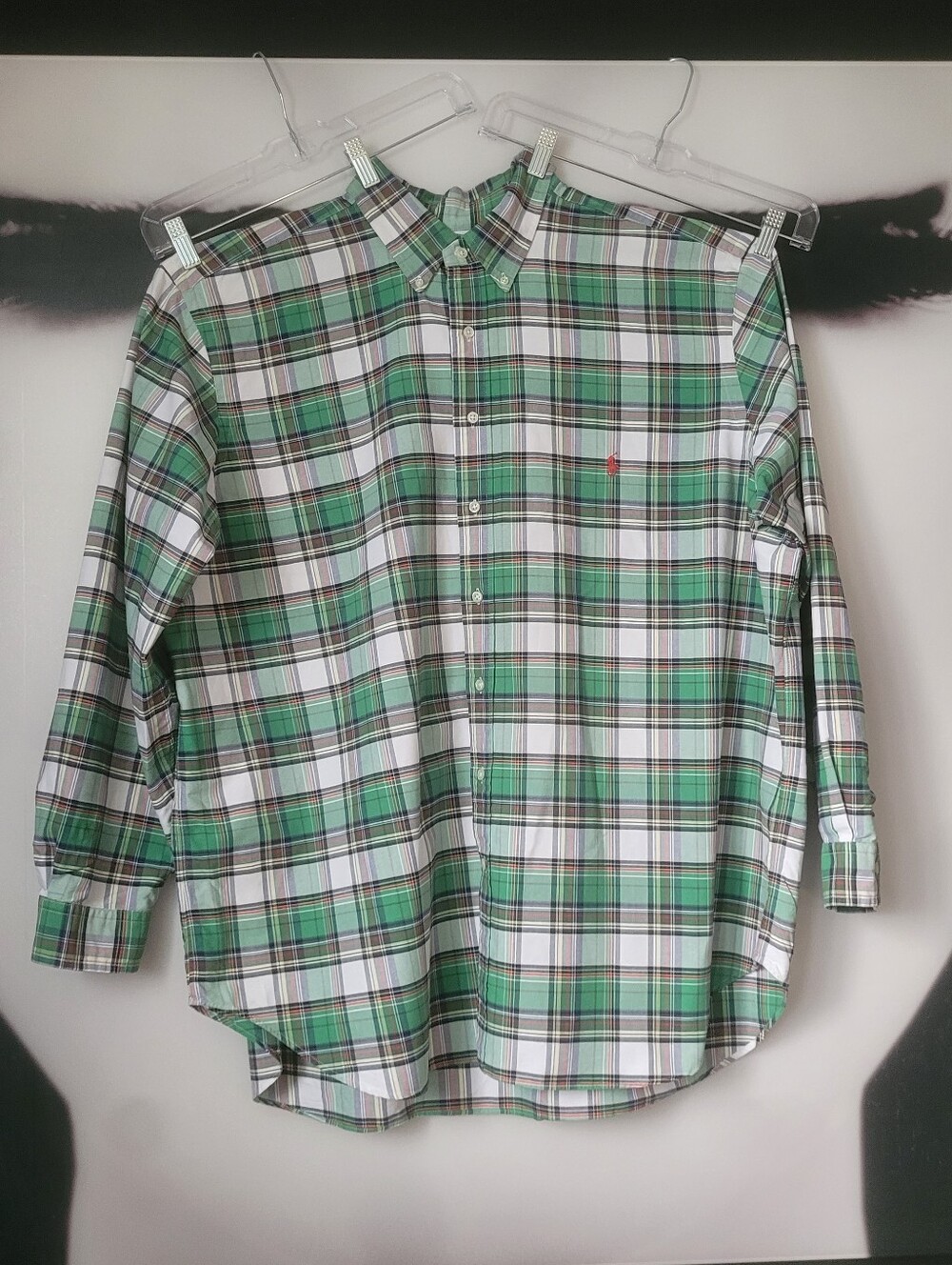 3XL Classic Green Plaid Button-Down Shirt